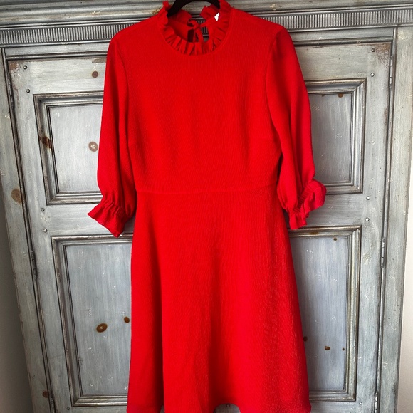Rejina Pyo Red Crepe Dress Size 12 - Picture 1 of 11